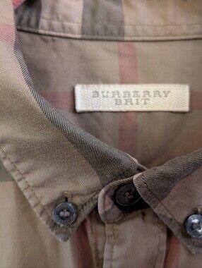Burberry Brit Check Button-Down Shirt - Beige, Tan, Pink